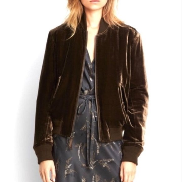 Vince Jackets & Blazers - Vince brown velvet bomber jacker NWT